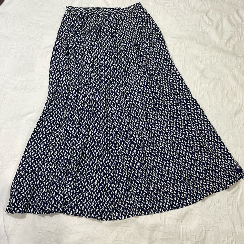 Women’s Vintage 90's Talbots Button Up Floral Full Skirt Side Button Slit Size 4